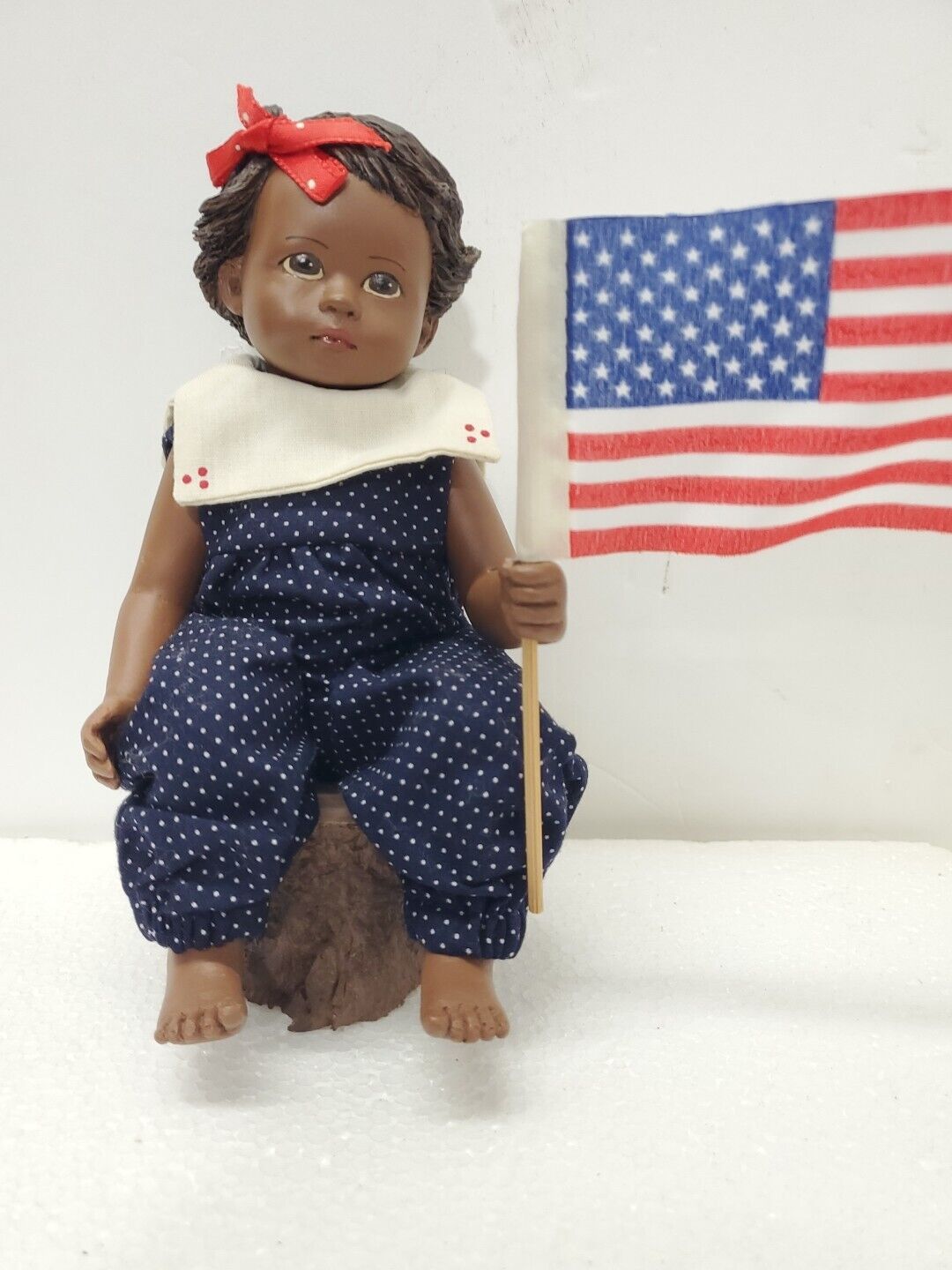 RARE Martha Holcombe Miss Liberty Figurine Special Edition 2002 American Flag