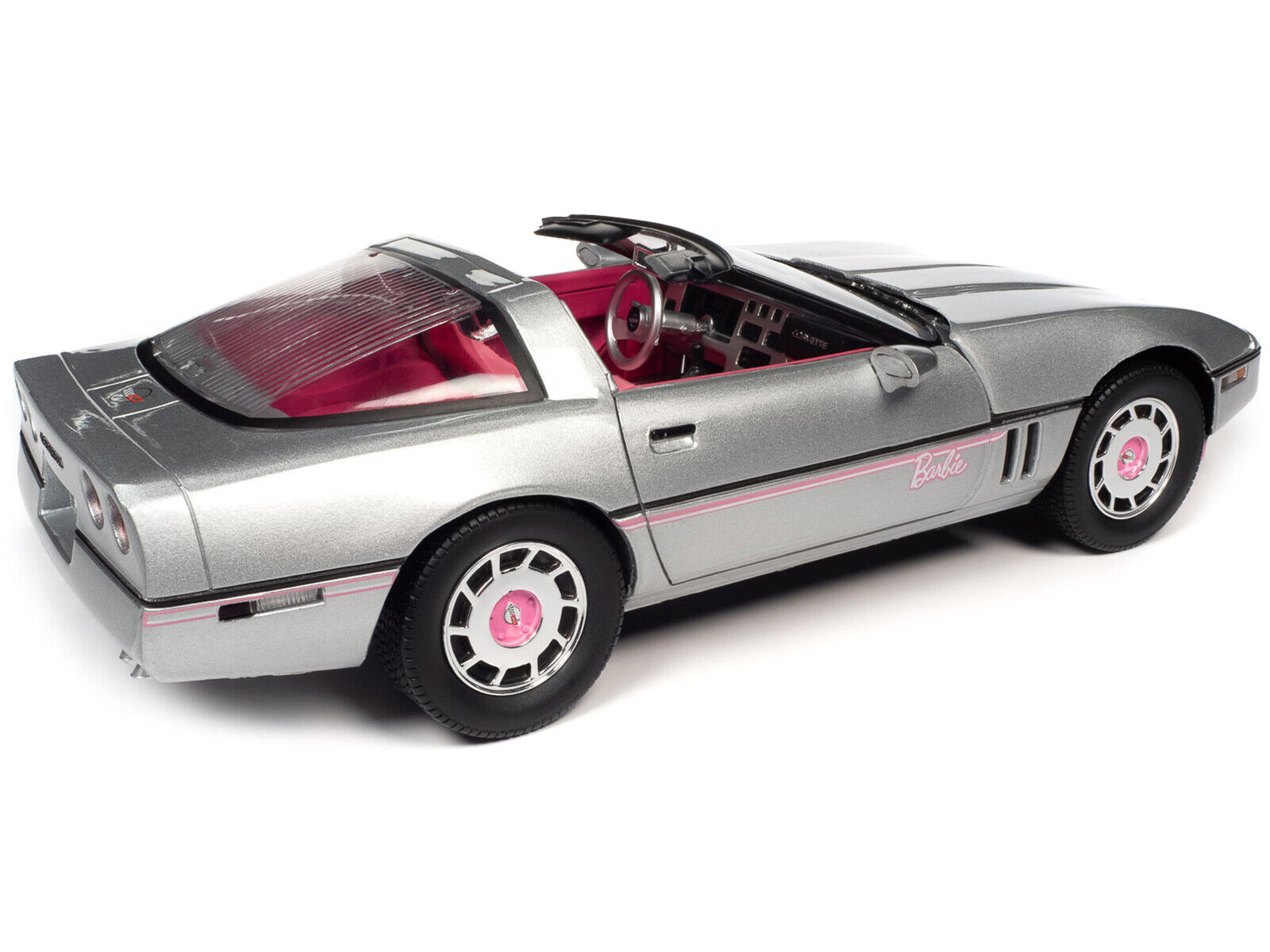 1986 Chevrolet Corvette Convertible Silver Metallic with Pink Interior \