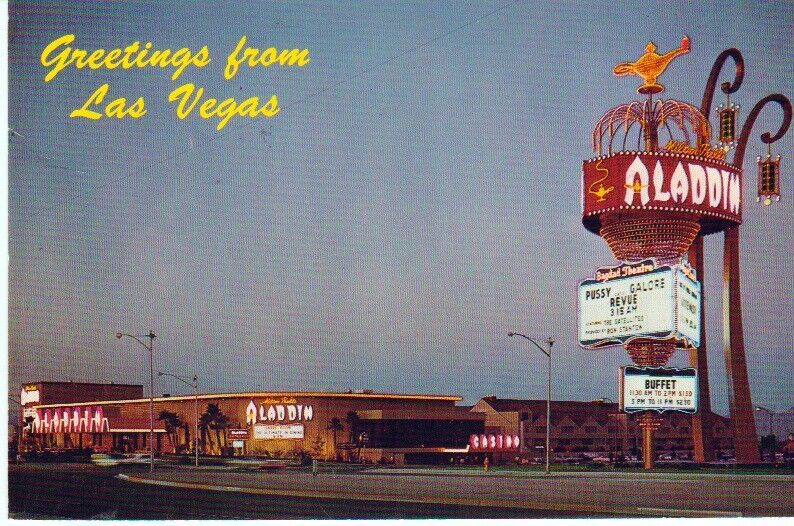 Greetings from Las Vegas, Aladdin Hotel, 3.5x5.5\