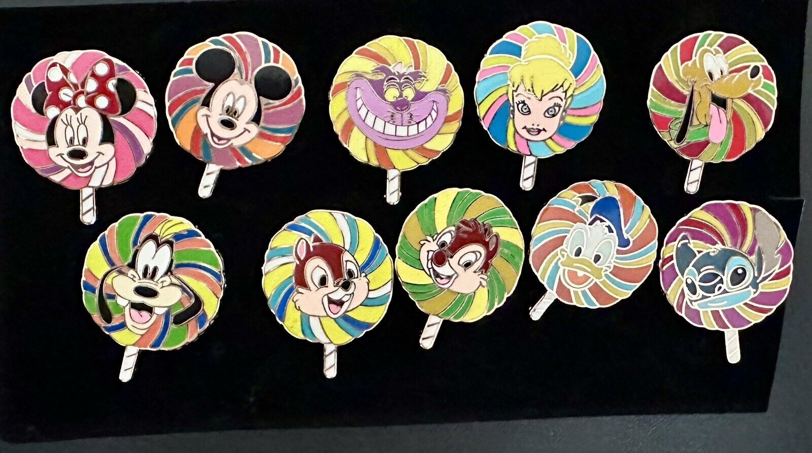 🍭 Disney Character Lollipop Pin Lot - 2008 Complete Set Disney Lollipop LE Pins