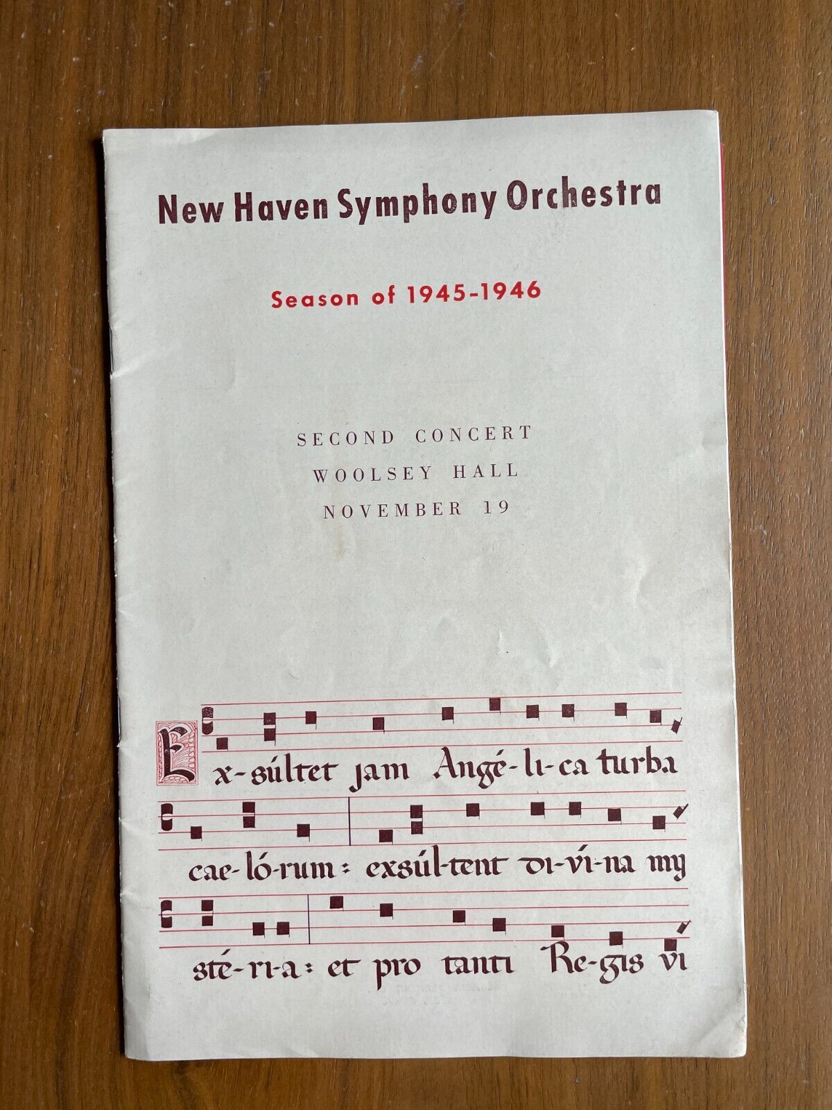 New Haven Symphony Orchestra Program Week Season Of 1945-1946