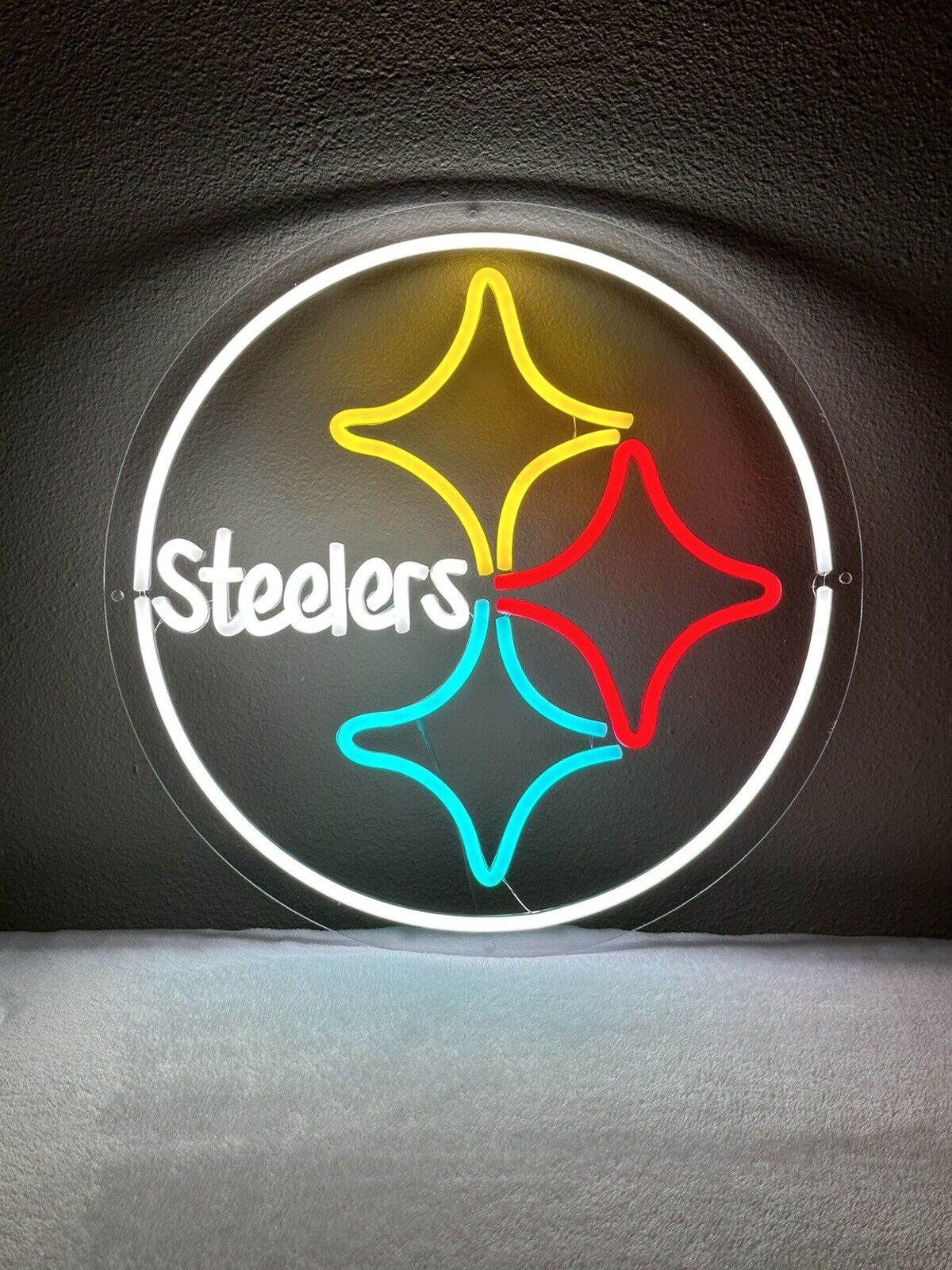 Pittsburgh Steelers LED Neon Sign Light 16”x16” Hanging Sign Fast Ship USA