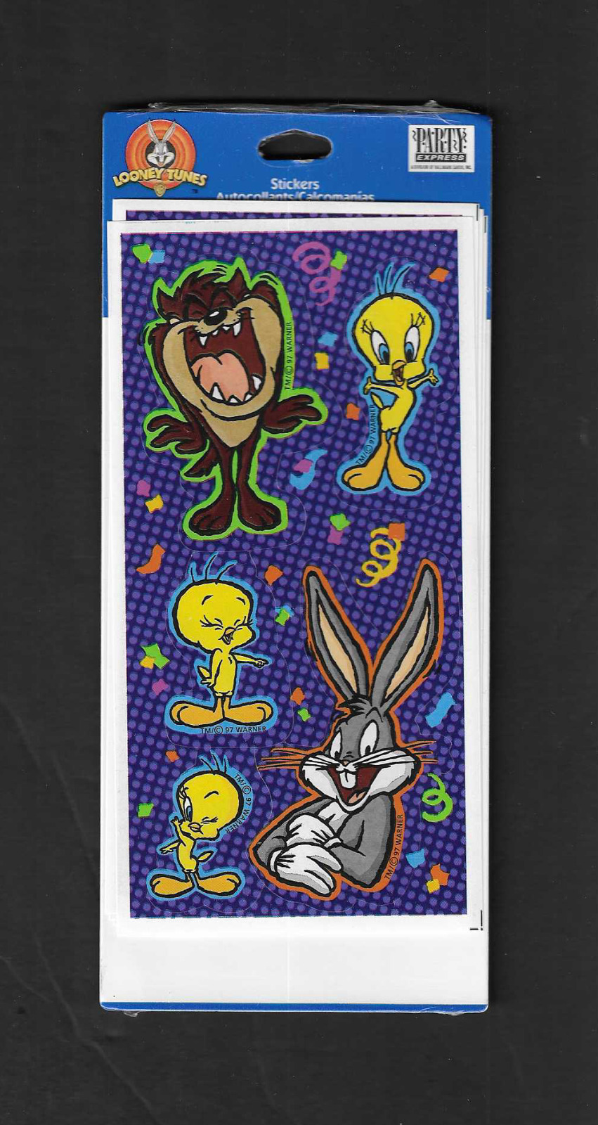 1997 Hallmark Looney Tunes WB Stickers Bugs Bunny Tweety Tasmanian Devil Taz