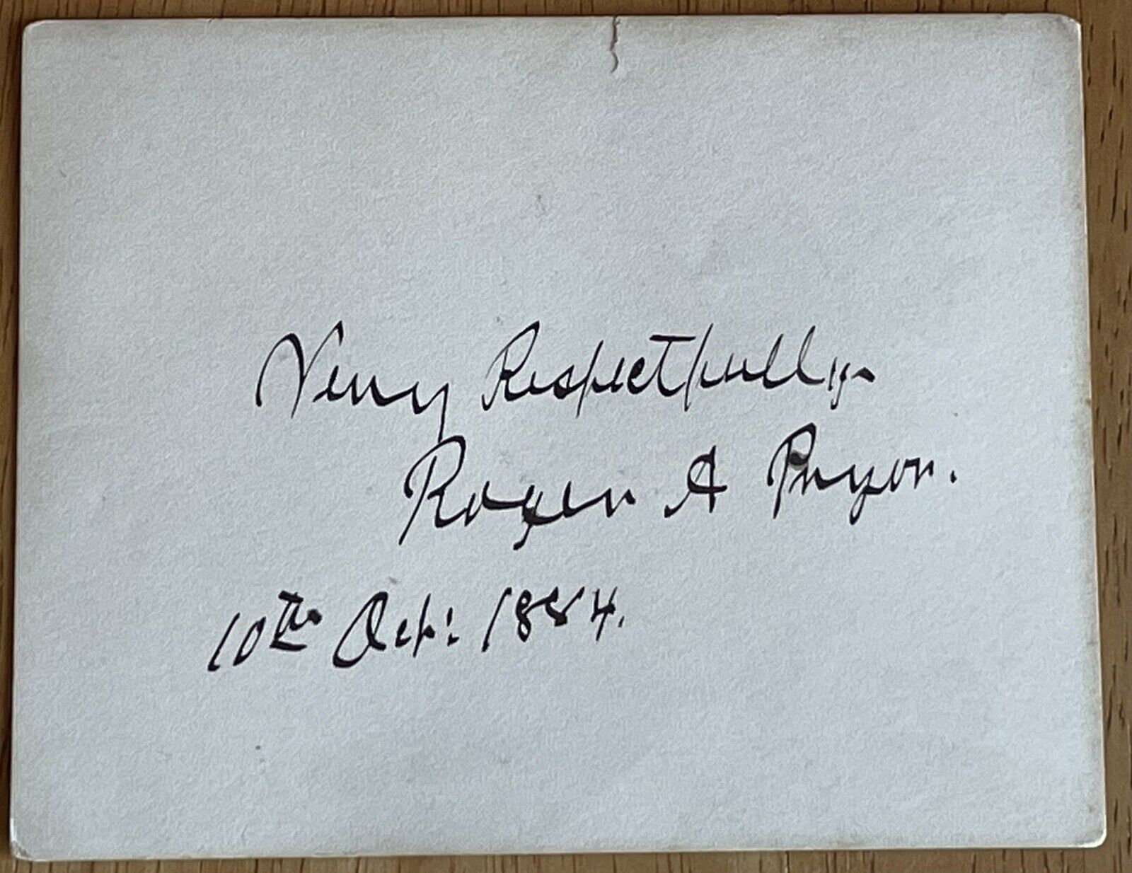 Confederate General Roger A. Pryor Large Autograph Card