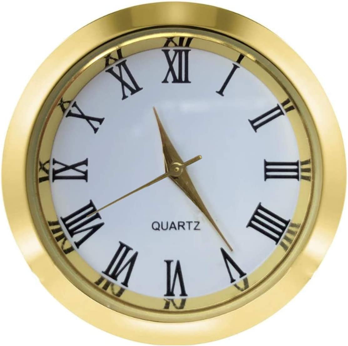 Mini Clock Insert 1-1/2 Inch (37 Mm) round Quartz Movement Miniature Clock White