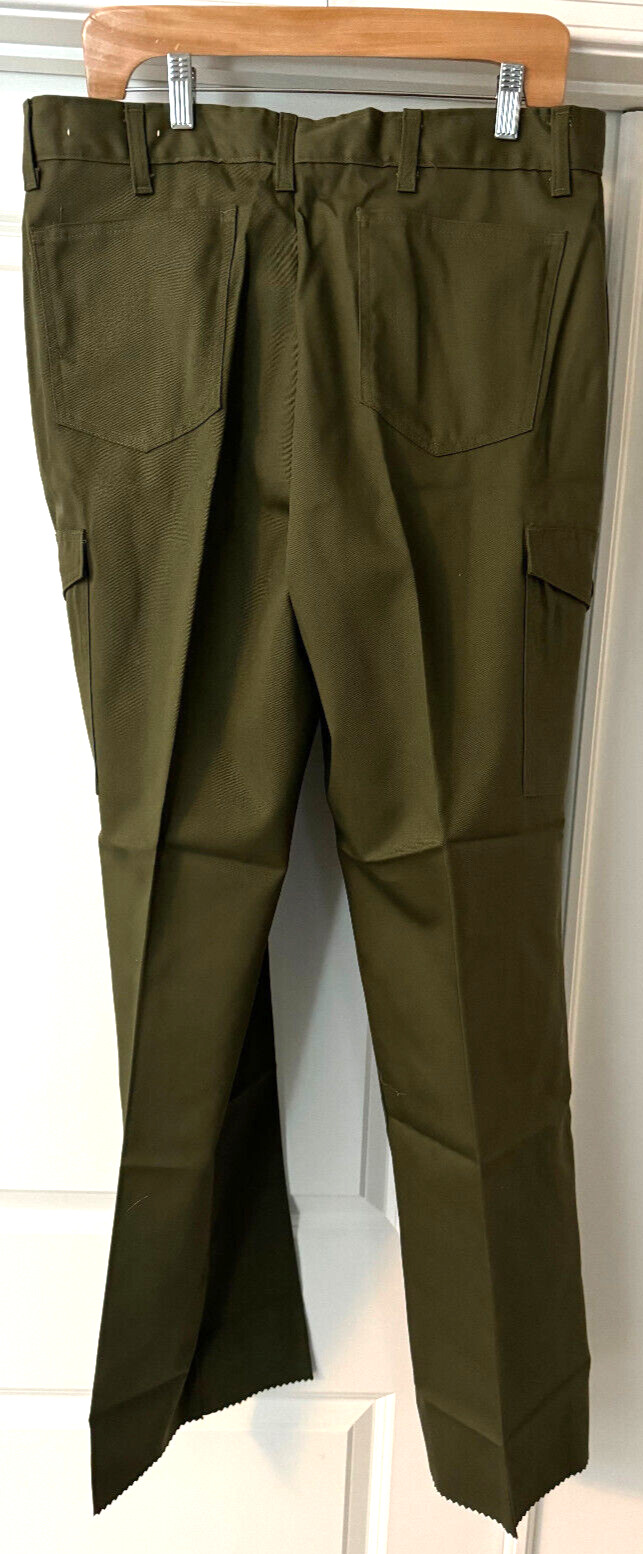 Vtg Boy Scouts of America BSA Pants Mens 37 Unhemmed Cargo Uniform USA Made