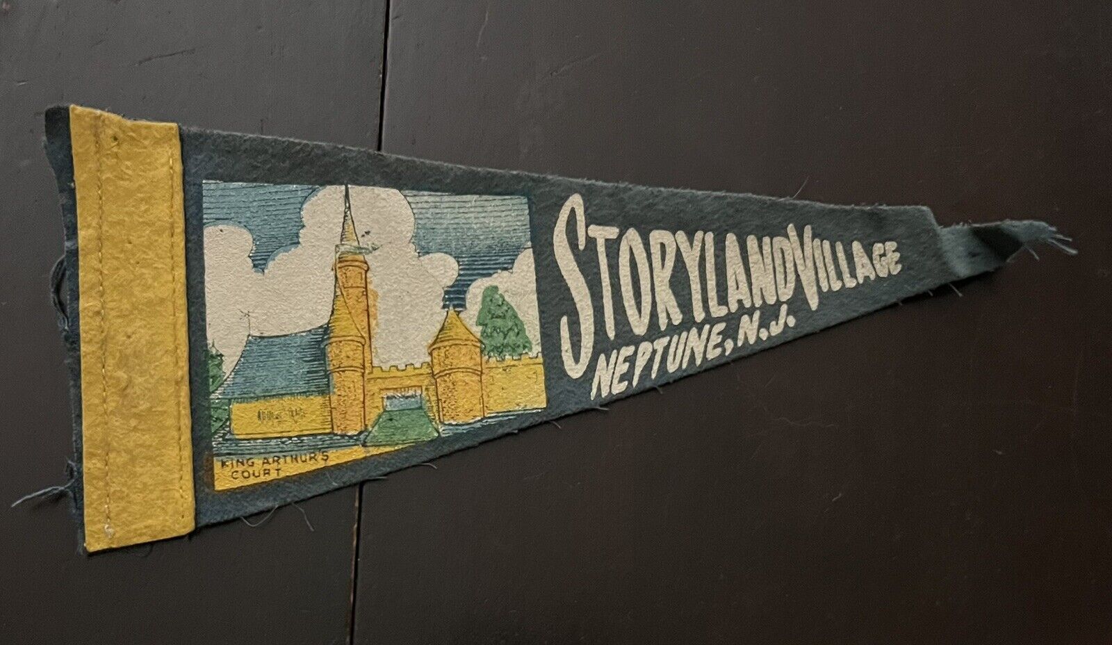 VTG c.1950s Storyland Village Amusement Souvenir PENNANT Neptune NJ Roadside