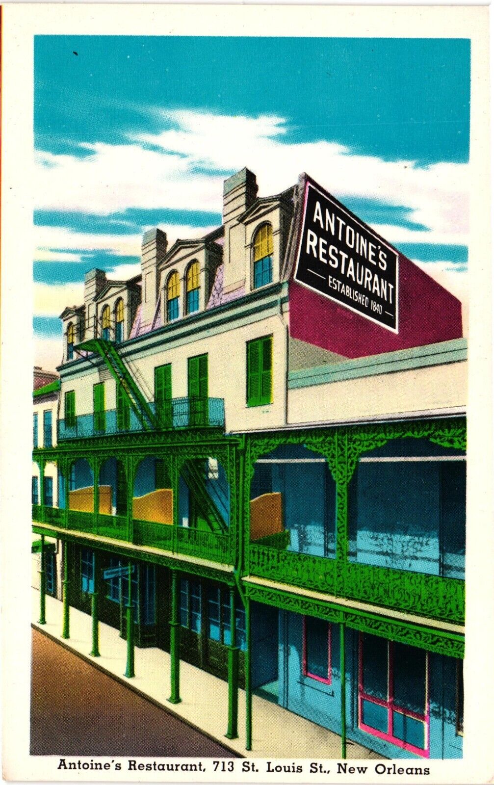 Antoine\'s Restaurant St Louis St. New Orleans LA Vintage Postcard Un-Posted