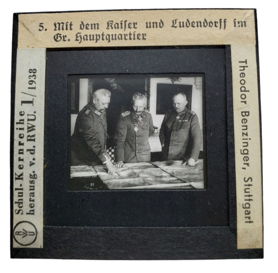 WW1 German Hindenburg Kaiser Wilhelm glass photo slide negative picture general