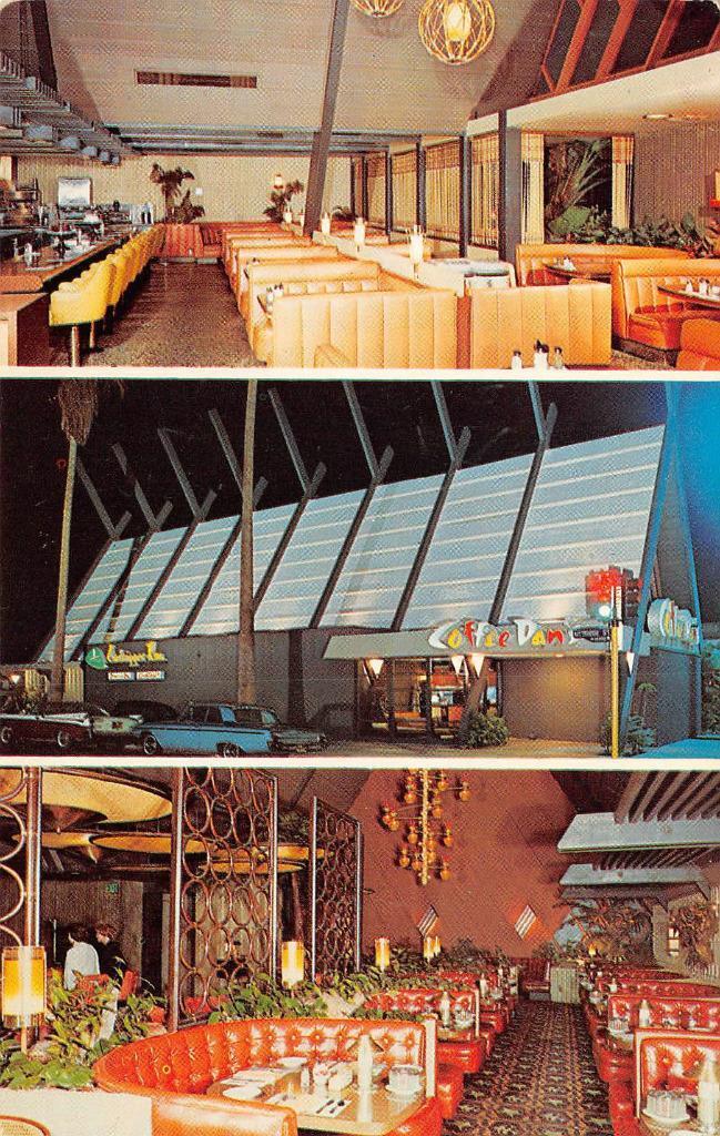 COFFEE DAN\'S Van Nuys CA Roadside Diner Night 1960s Los Angeles Vintage Postcard