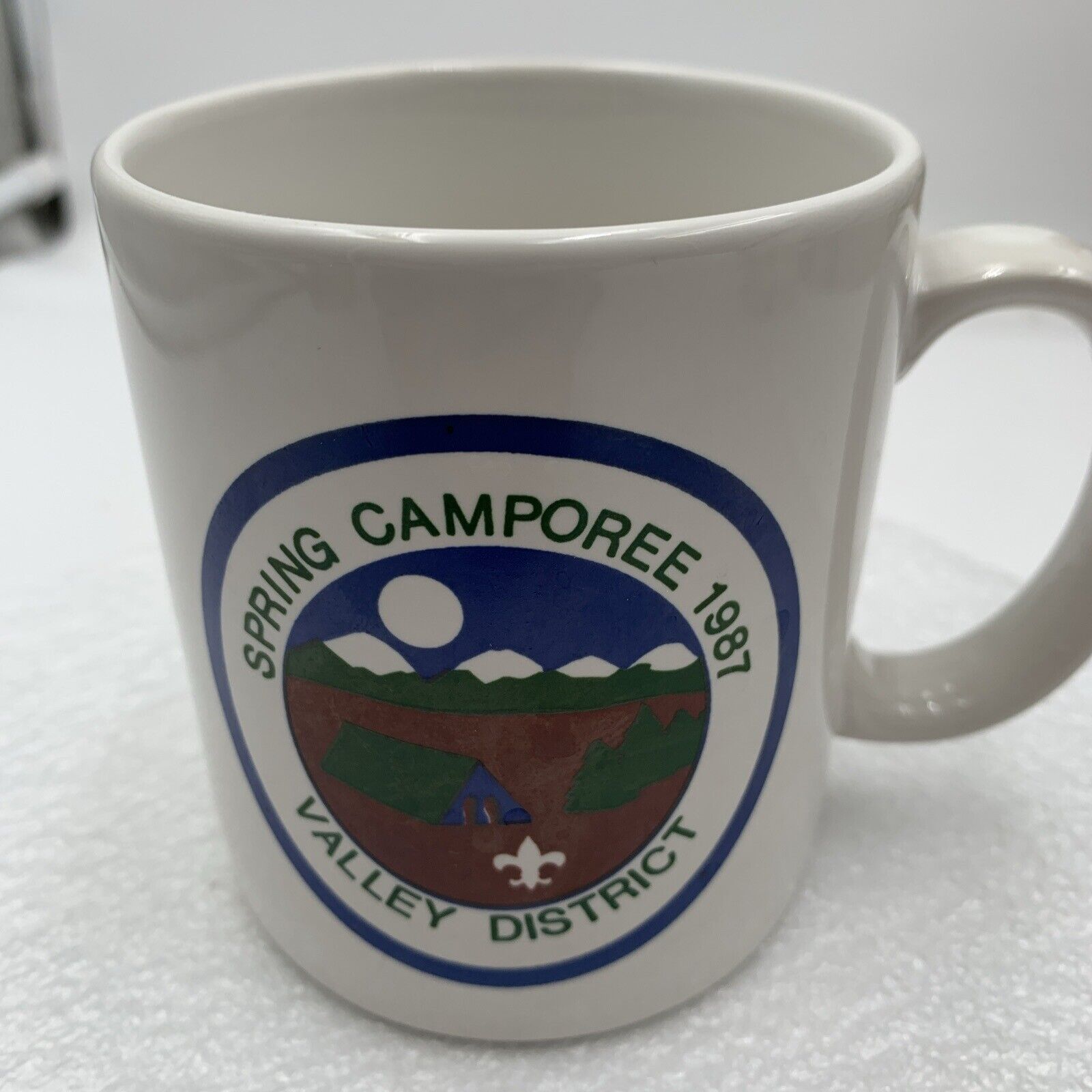 VTG Boy Scouts Coffee Mug 1987 Spring Camporee Valley District Colorado