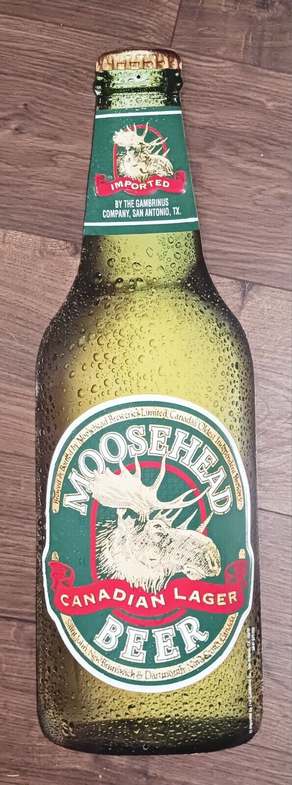 Moosehead Beer Bottle Tin Sign RARE