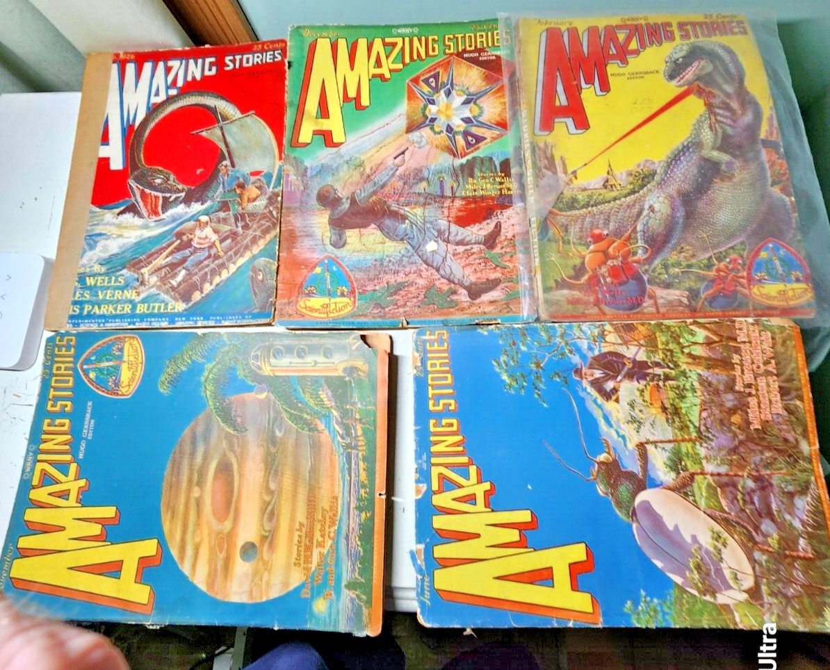 Amazing Stories Bedsheets of various years Pulp Lot #4