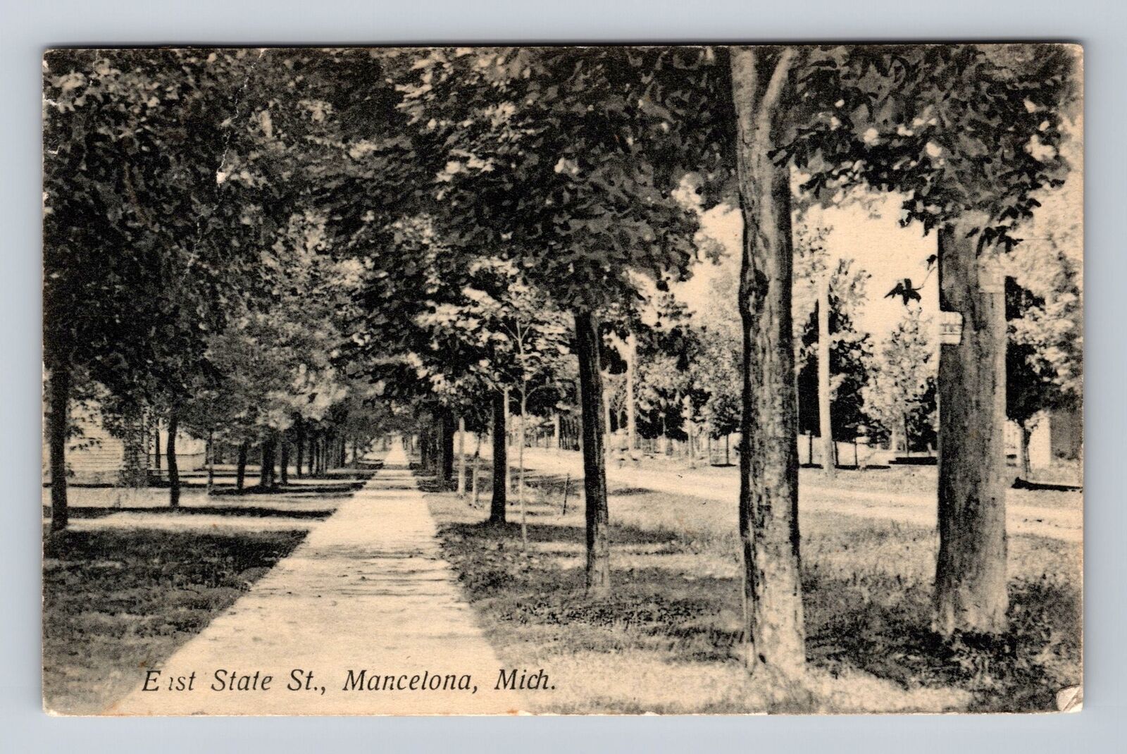 Mancelona MI-Michigan, East State St, Antique, Souvenir Vintage c1907 Postcard