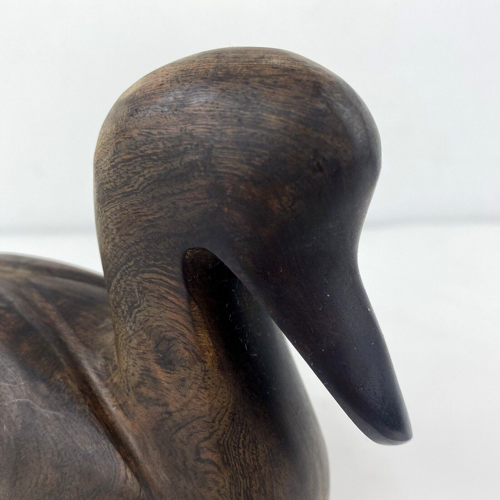 MAHOGANY WOOD DUCK Bird Hand Carved Figurine Paperweight Decoy Decoration Gift