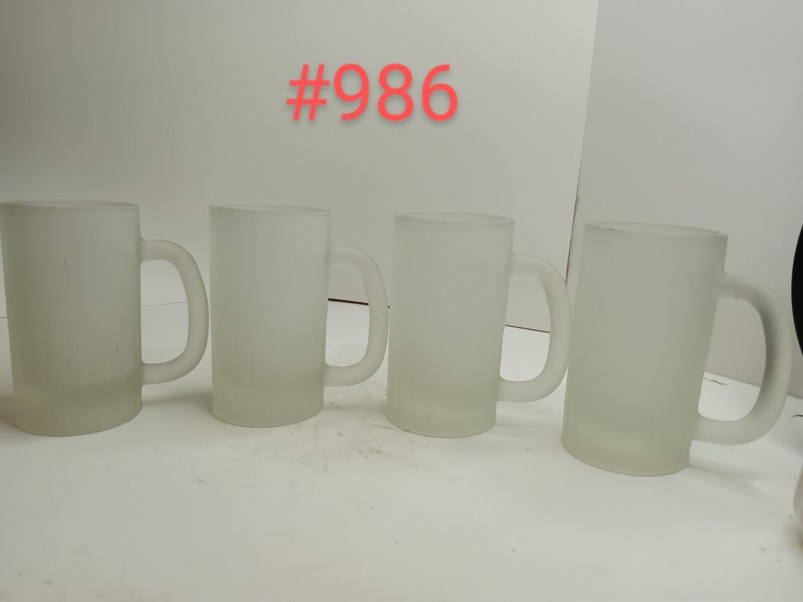Set Of 4 Frosted Beer Mugs 5.5\