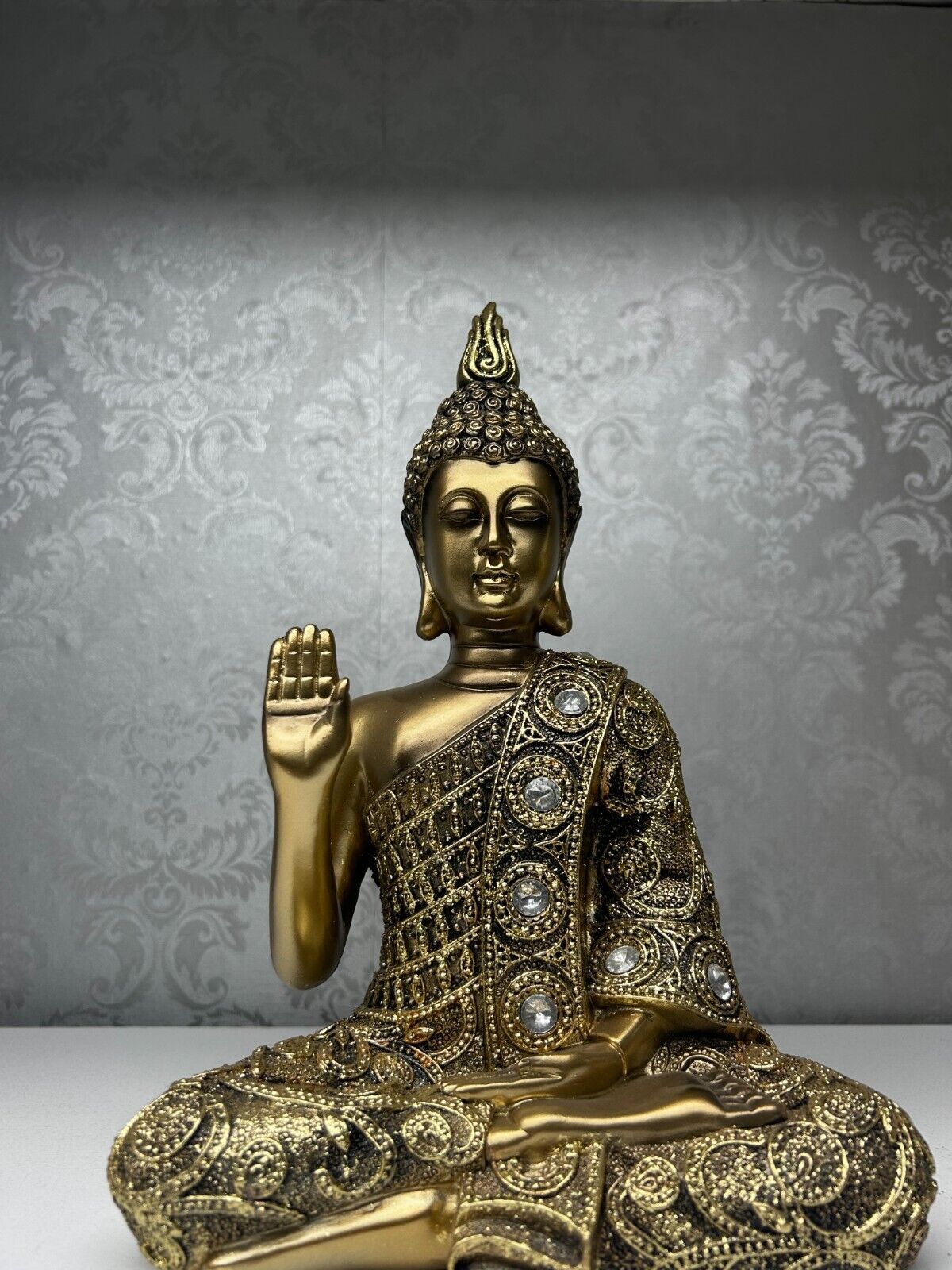 Golden Buddha Statue Meditation Home Decor