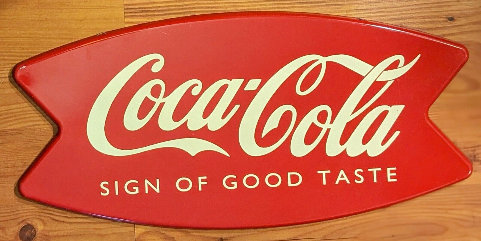Coca Cola Sign Of Good Taste Fishtail Metal Sign Soda Advertising 24\'\' Official