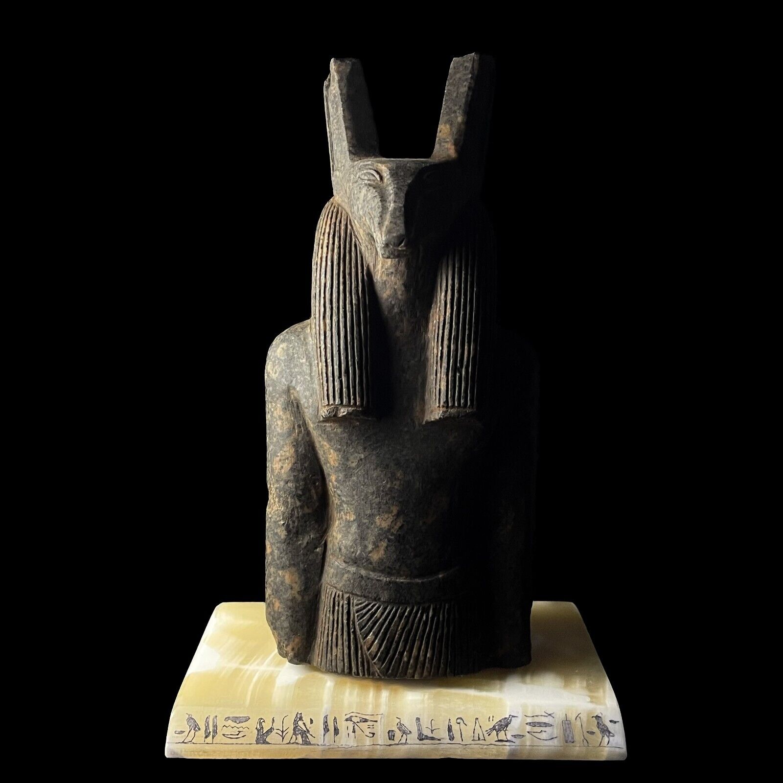 God Seth Statue + Pharaonic stand, Egyptian God Seth Statuette. customized stand
