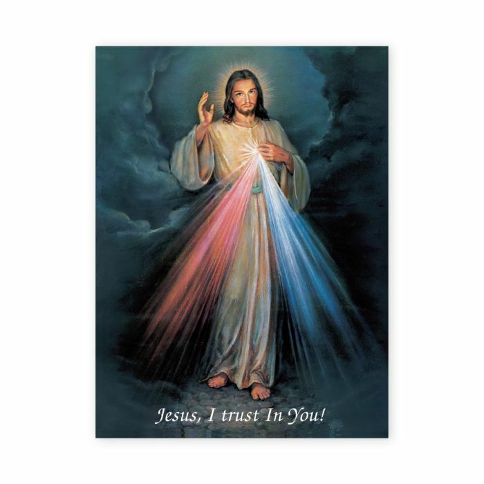 Jesus, Divine Mercy Lithograph Poster, 19x27 Inches