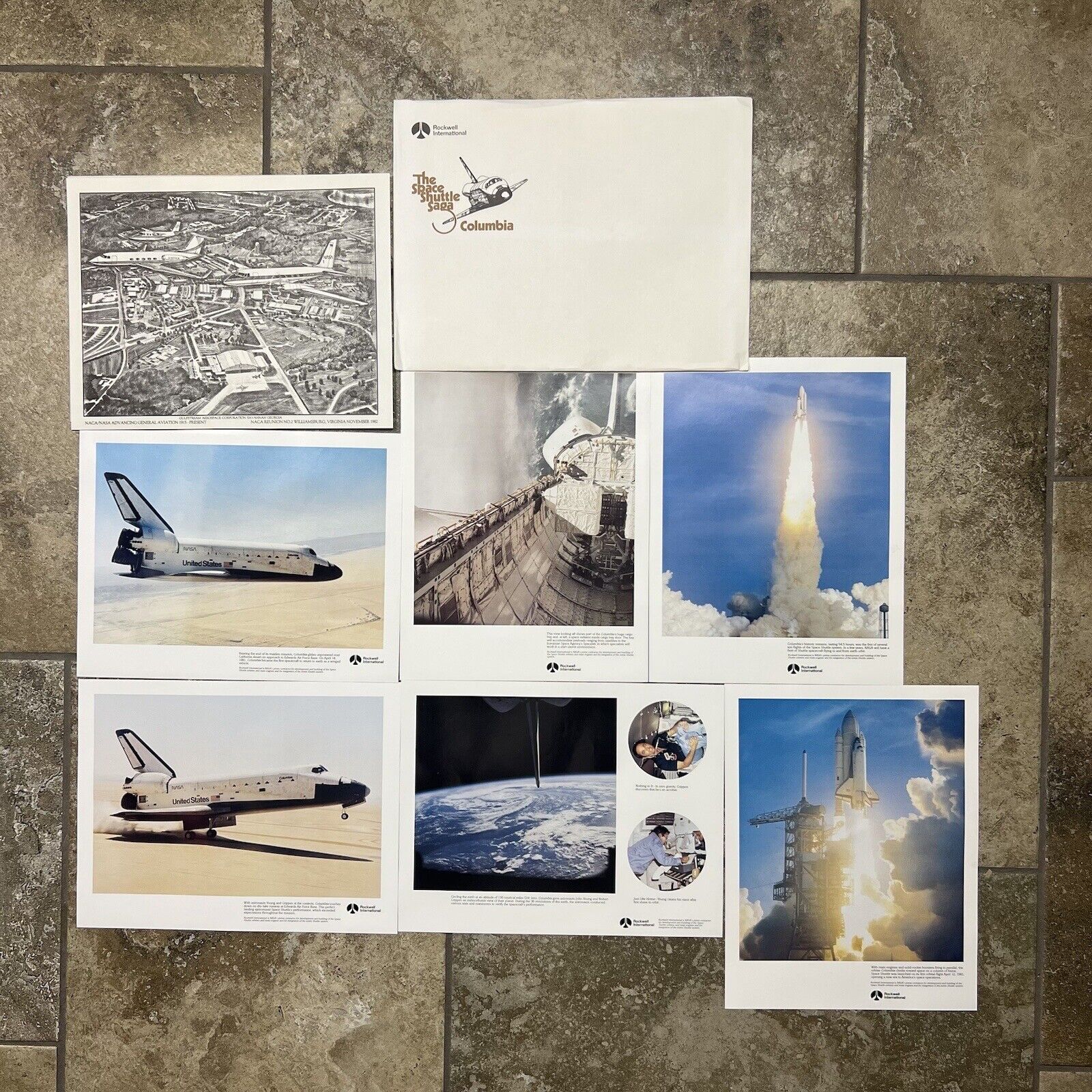Set NASA Rockwell International Space Shuttle Columbia Photos Papers Flight Docs