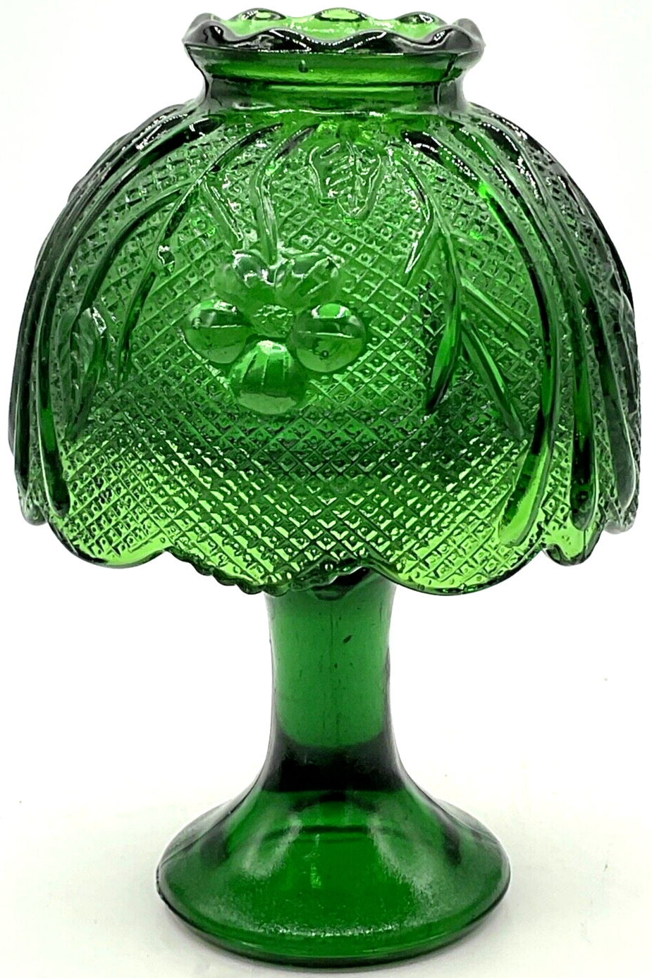 Vintage Green Pressed Glass Fairy Lamp Tealight Votive Holder Indiana Depression