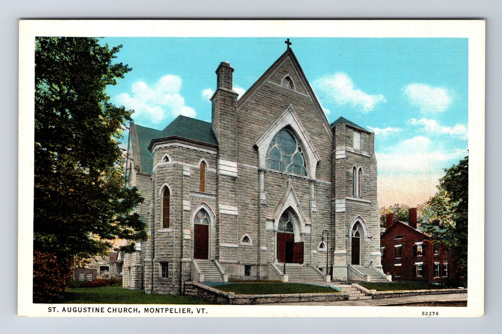 Montpelier VT-Vermont, St Augustine Church, Antique, Vintage Souvenir Postcard
