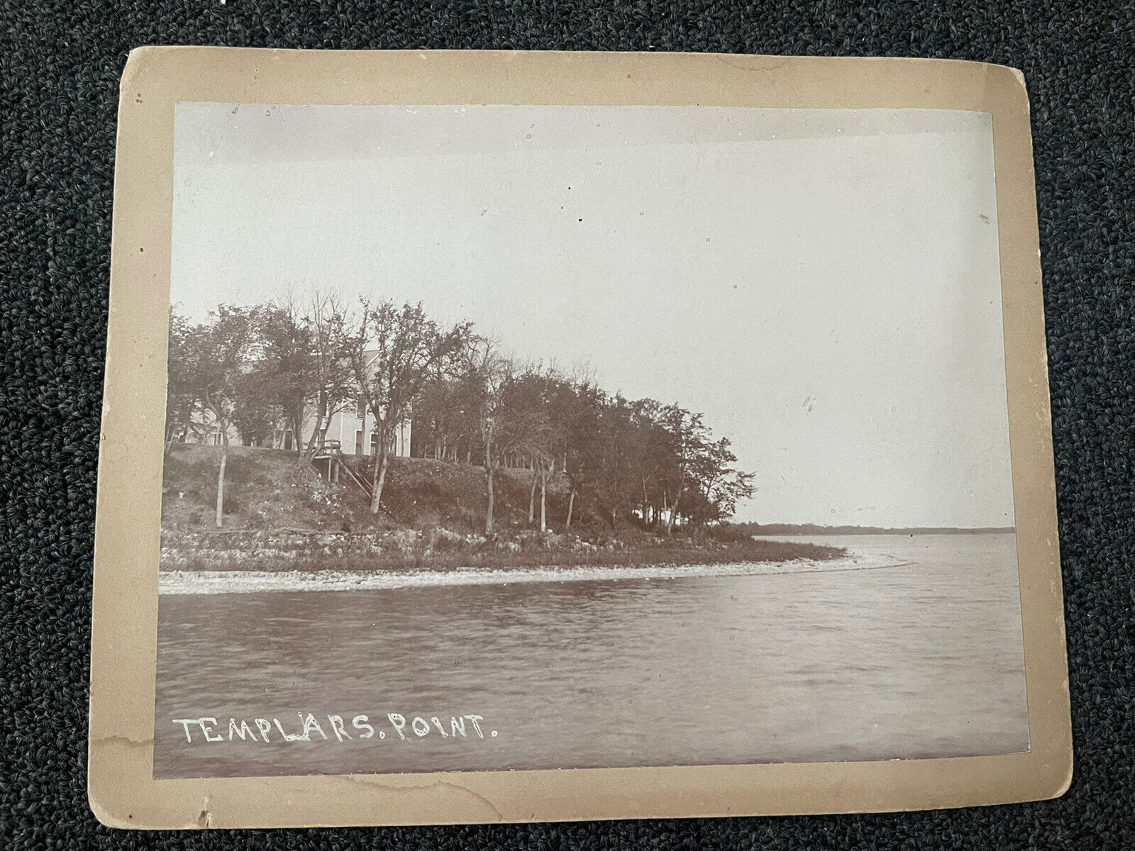 1900s mounted photo TEMPLARS POINT leech lake minnesota cool picture