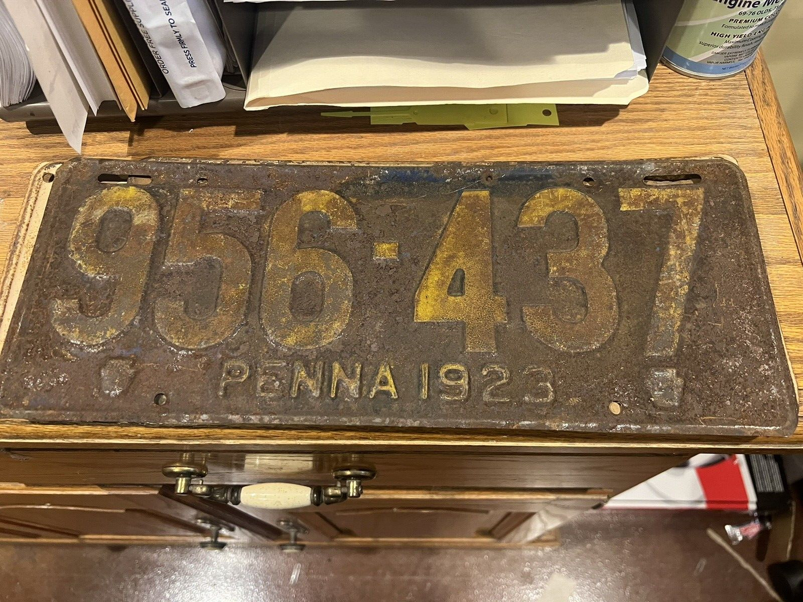 1923 Penna Pennsylvania License Plate Tag 956-437