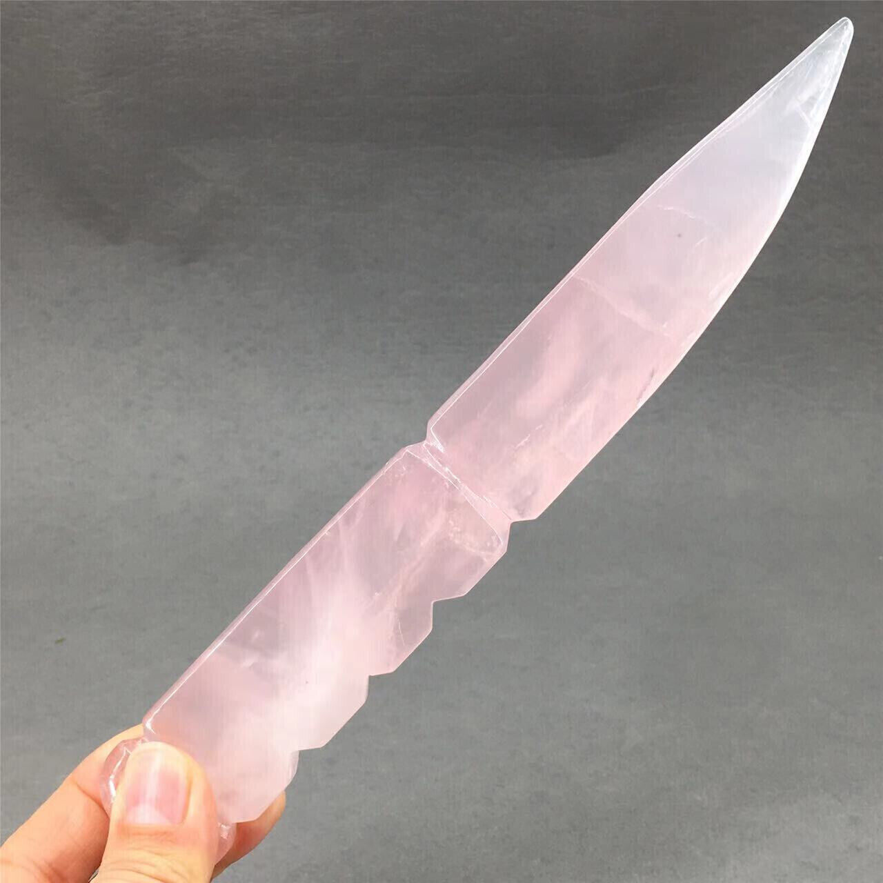 Natural Pink Rose Knife Quartz Crystal Carved Polished Reiki Healing 1pc
