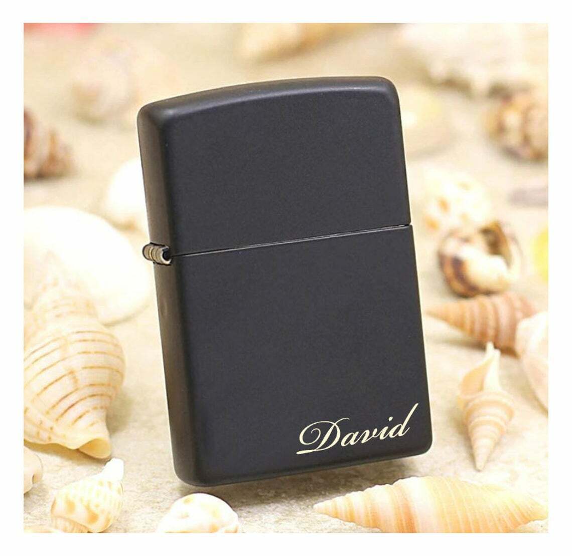 Personalized ZIPPO Lighter Matte BLACK Classic Gift For Him Custom Engraved Name