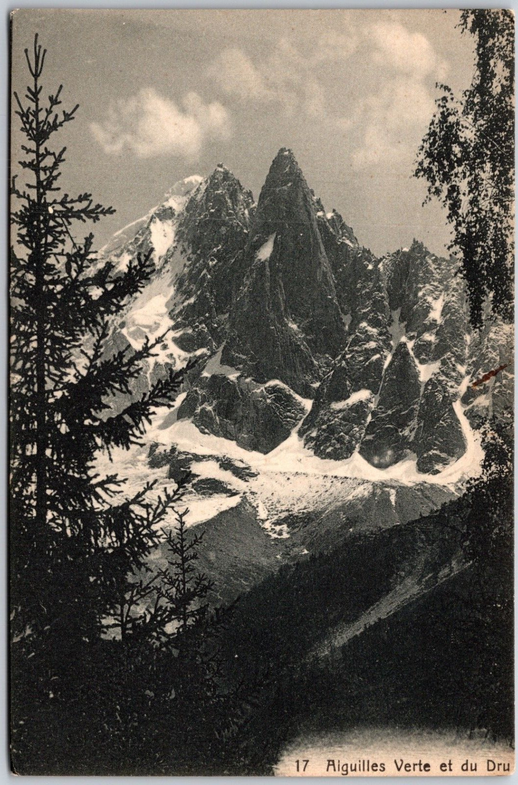 Aiguille du Dru Mountain Mont Blanc Massif French Alps Chamonix Valley Postcard