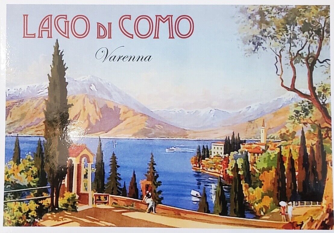 Lake Como Lago Di Como Landscape Painting  Italy Postcard