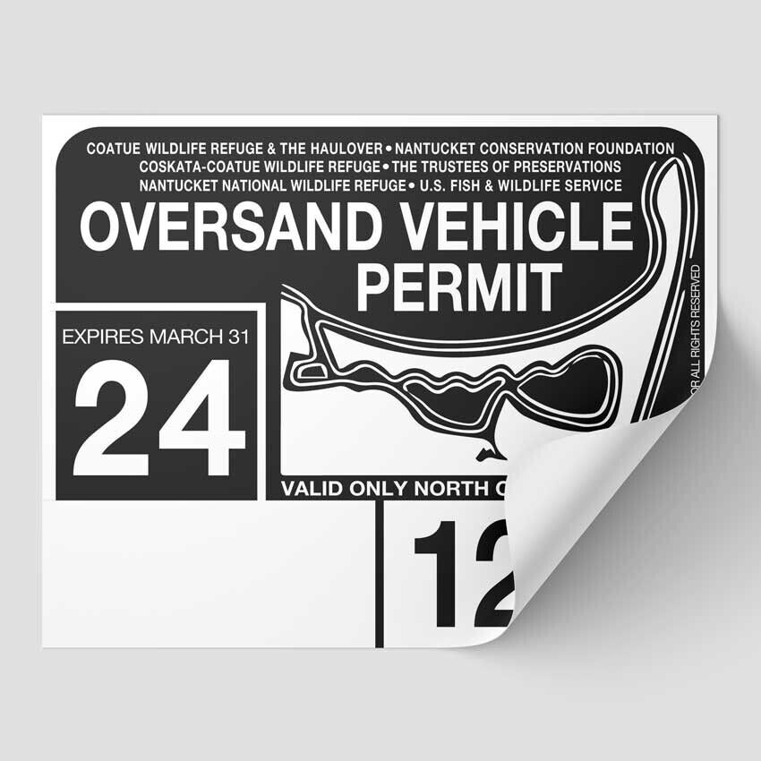 2024 Nantucket Oversand Vehicle Permit - ACK Beach Sticker Decal Great Point