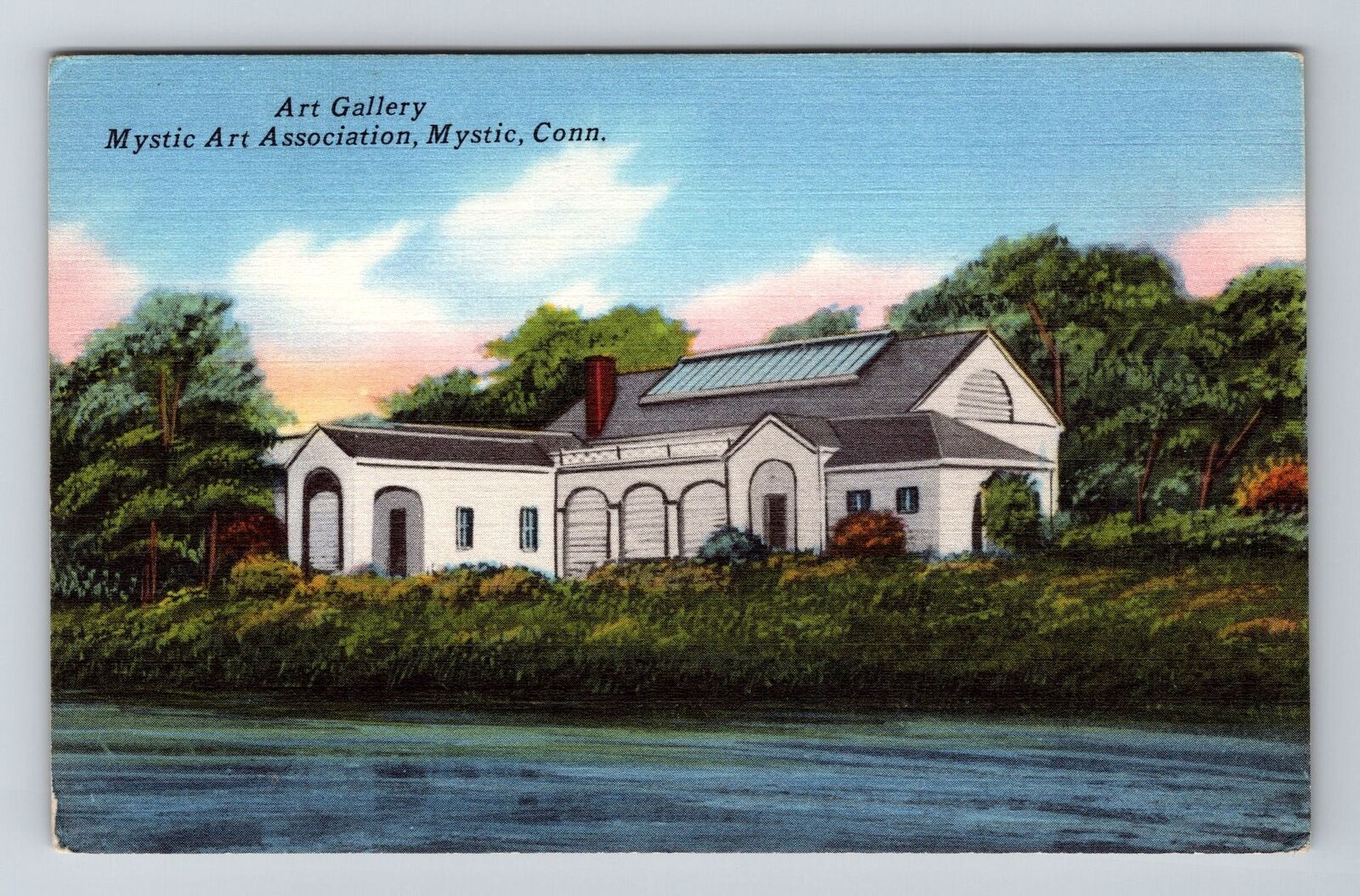 Mystic CT-Connecticut, Art Gallery, Mystic Art Association, Vintage Postcard