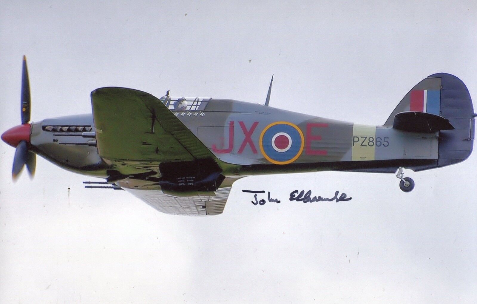 WW2 RAF Battle of Britain Hurricane pilot John Ellacombe signed photo IMAGE No2