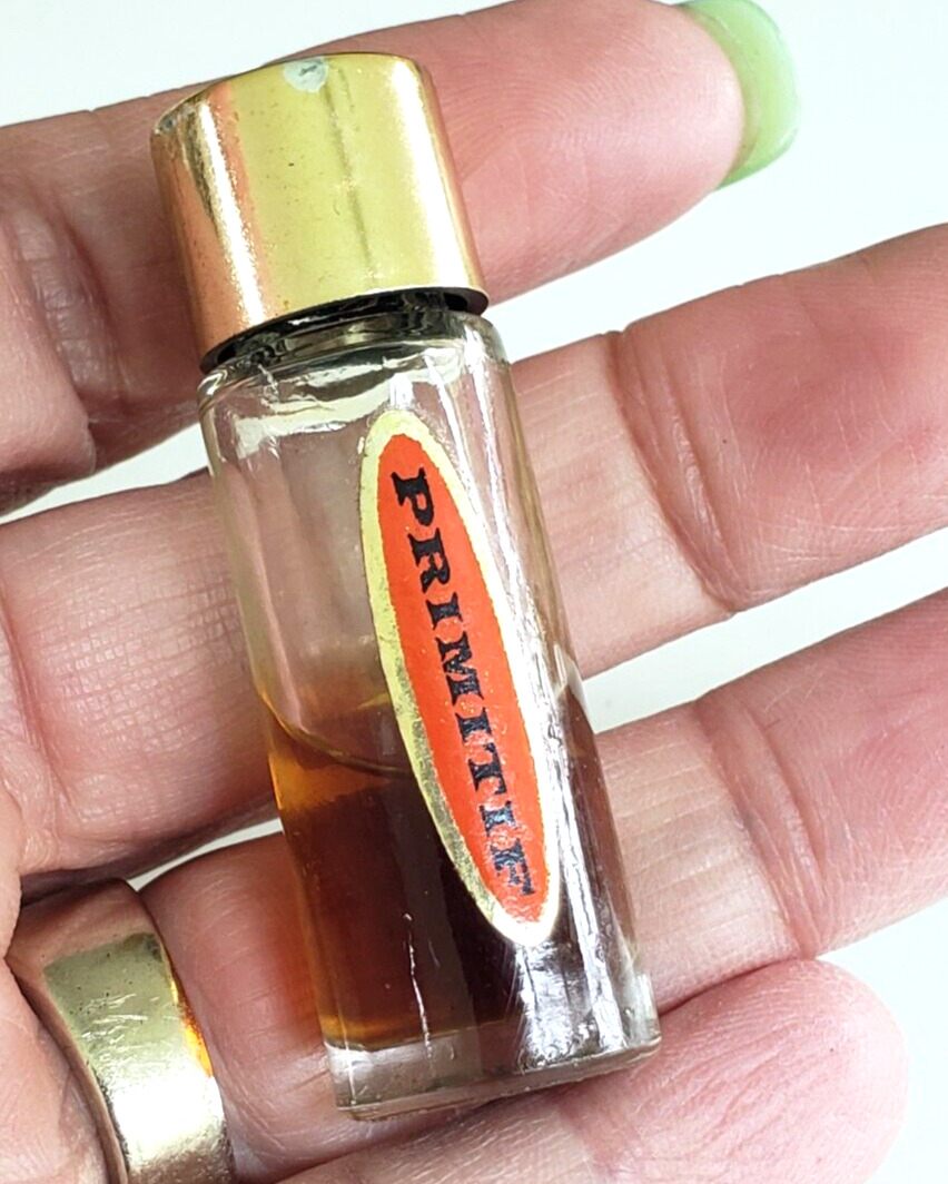 Vintage Primitif Max Factor Miniature Perfume Bottle 45% Full 2-1/8\