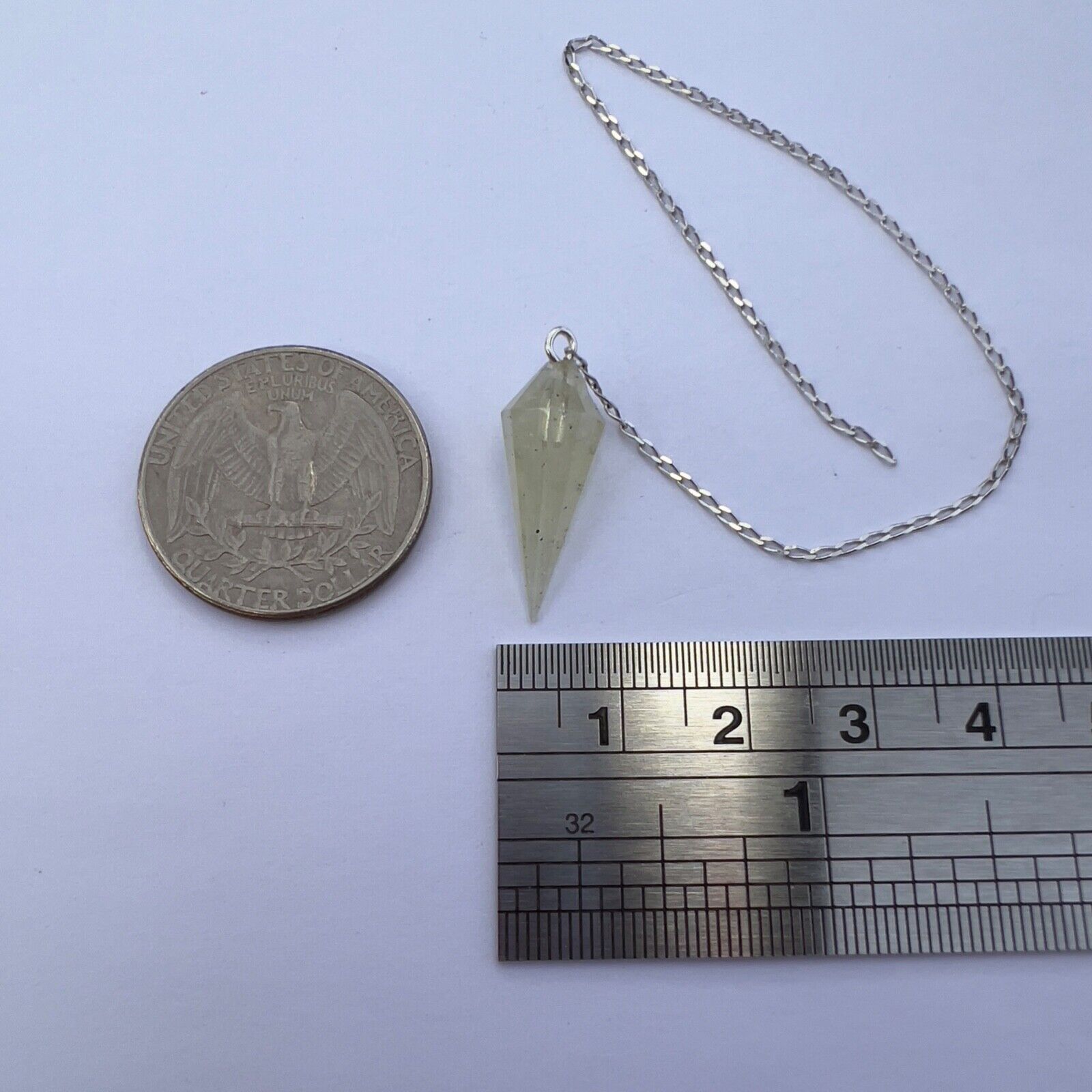 1.5g 7.5ct Libyan desert glass silver PENDULUM #ASP0158