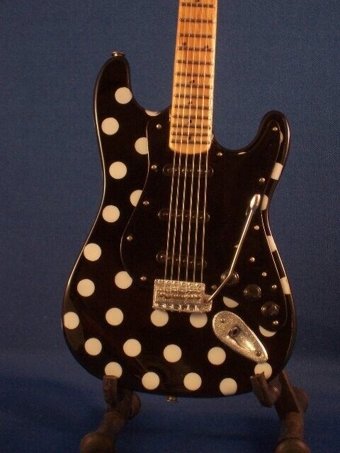 Miniature BUDDY GUY Polka Dot Guitar with Stand Display GIFT