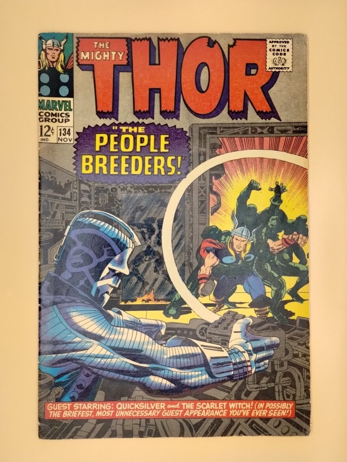 Mighty Thor #134 1966 1st App High Evolutionary, Man-Beast, Guardians Of Galaxy 