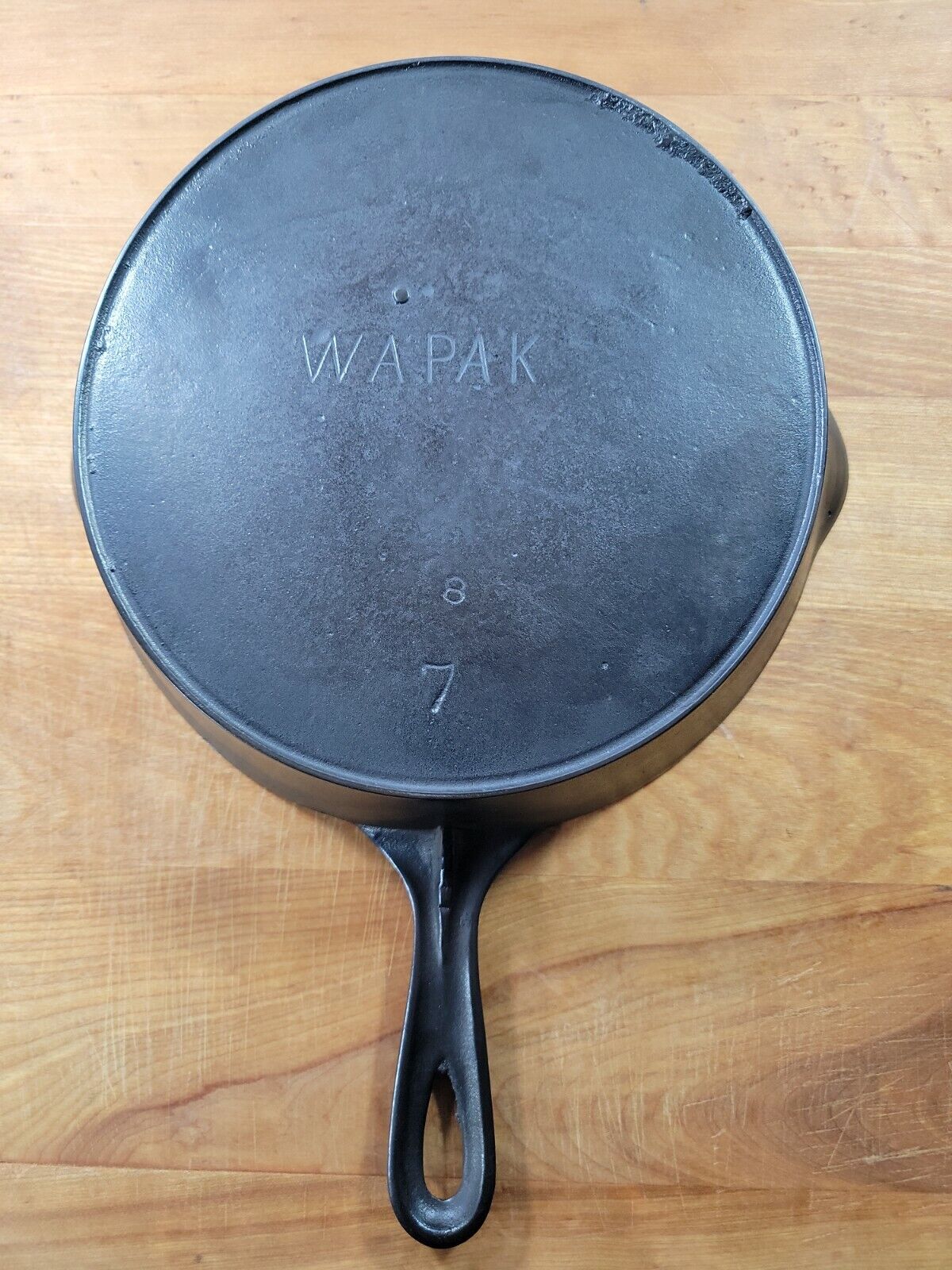 Vintage WAPAK #7 Block Logo Cast Iron Skillet ~ Fully Restored