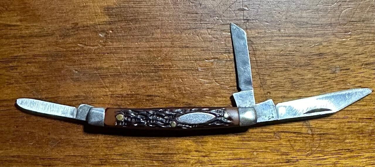 Vintage Sabre USA 3 Blade Folding Pocket Knife #A2