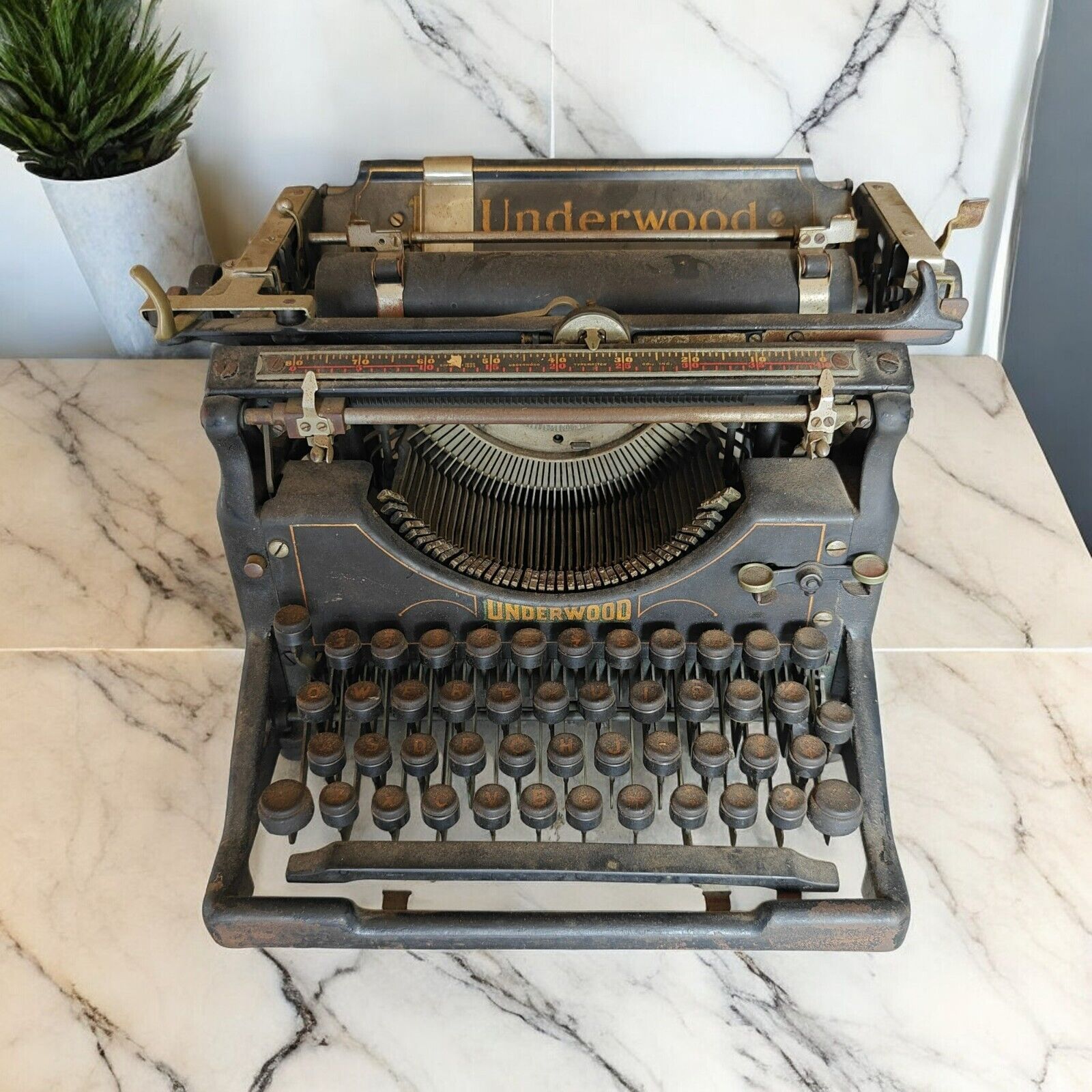 Antique 1920\'s No. 5 Underwood Standard Typewriter Untested