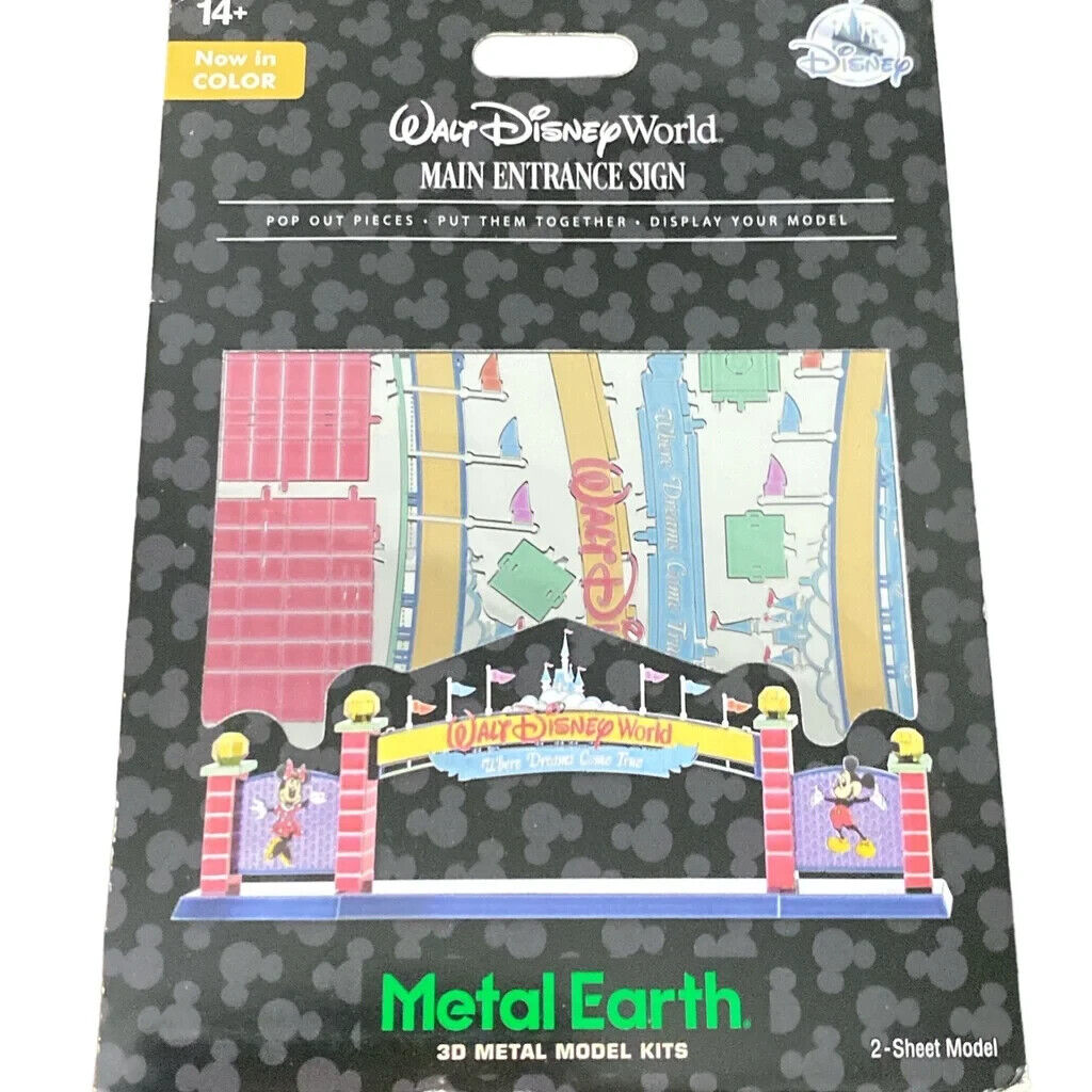 Disney World Main Entrance Sign Metal Earth 3D Metal Model Kit Disney Parks WDW