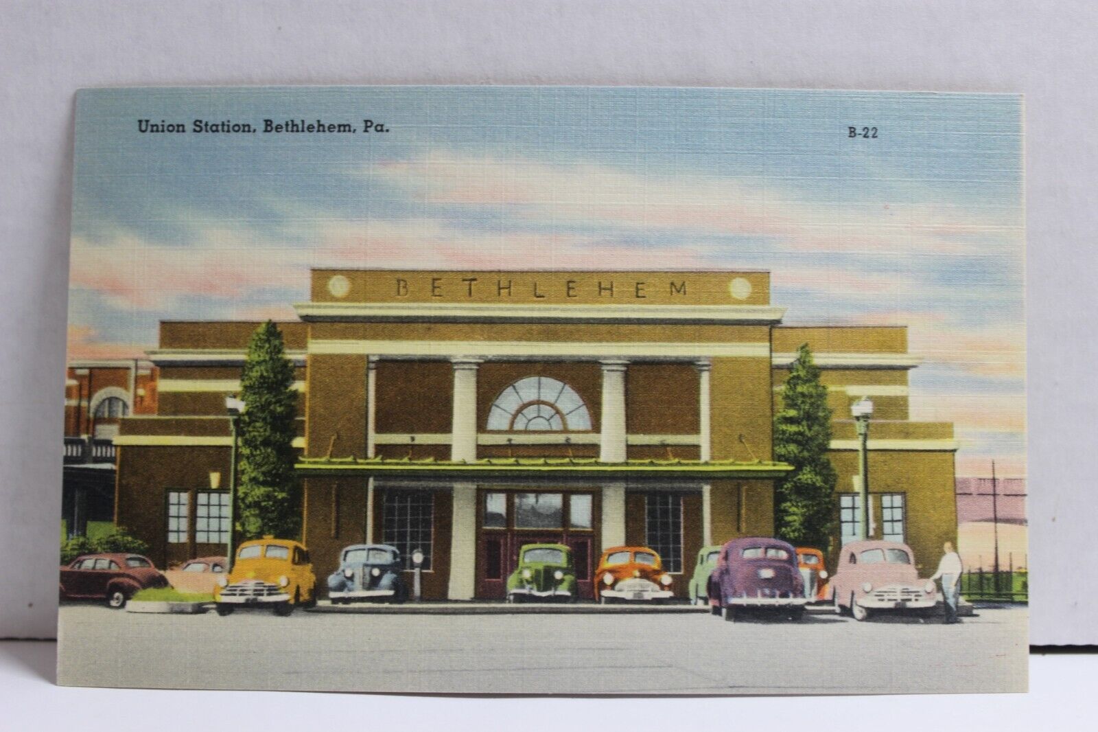 Union Station, Bethlehem Pennsylvania Linen Postcard