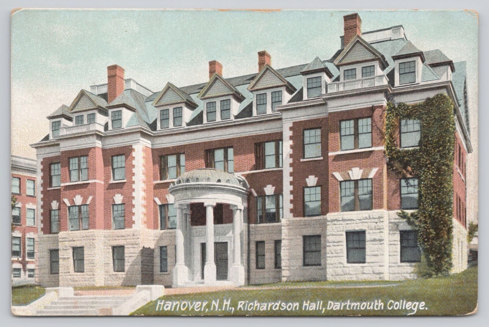 Postcard Richardson Hall Dartmouth College Hanover New Hampshire ca.1914