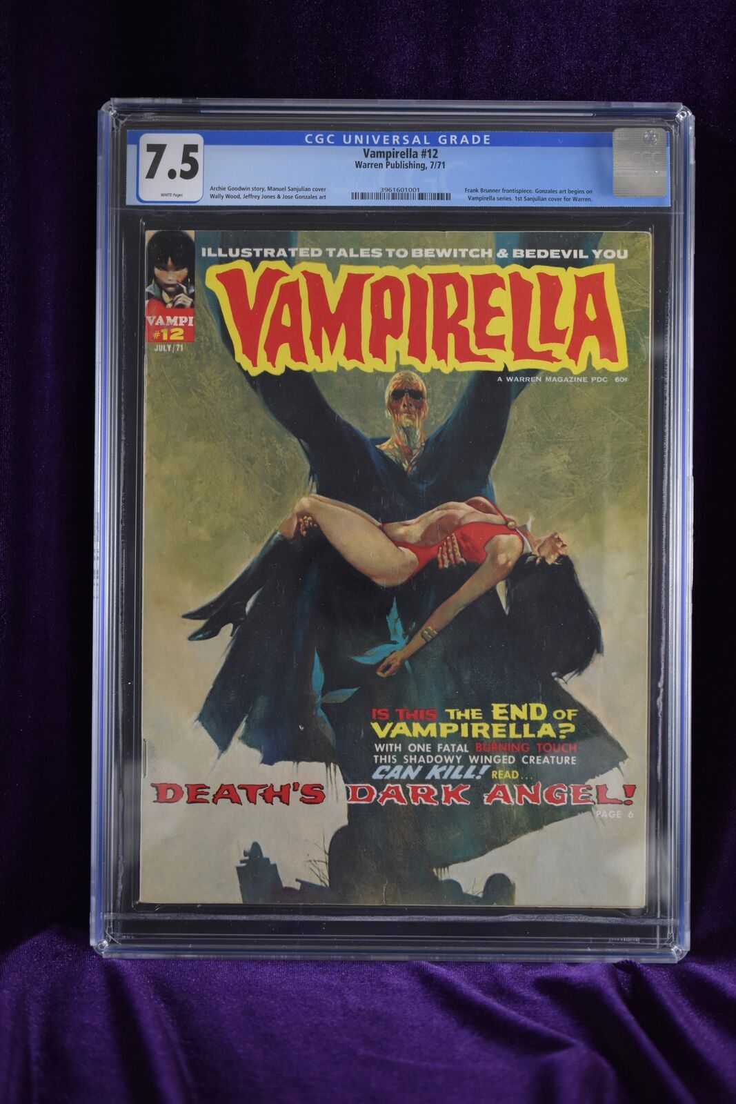 Vampirella CGC 7.5 #12 Warren Publishing 7/71 White Pages