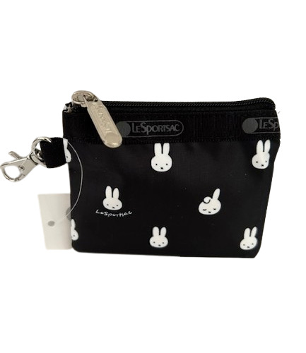 New Miffy Rabbit Lesportsac sm BLACK Wallet ID Coin Case Clip Purse Pouch