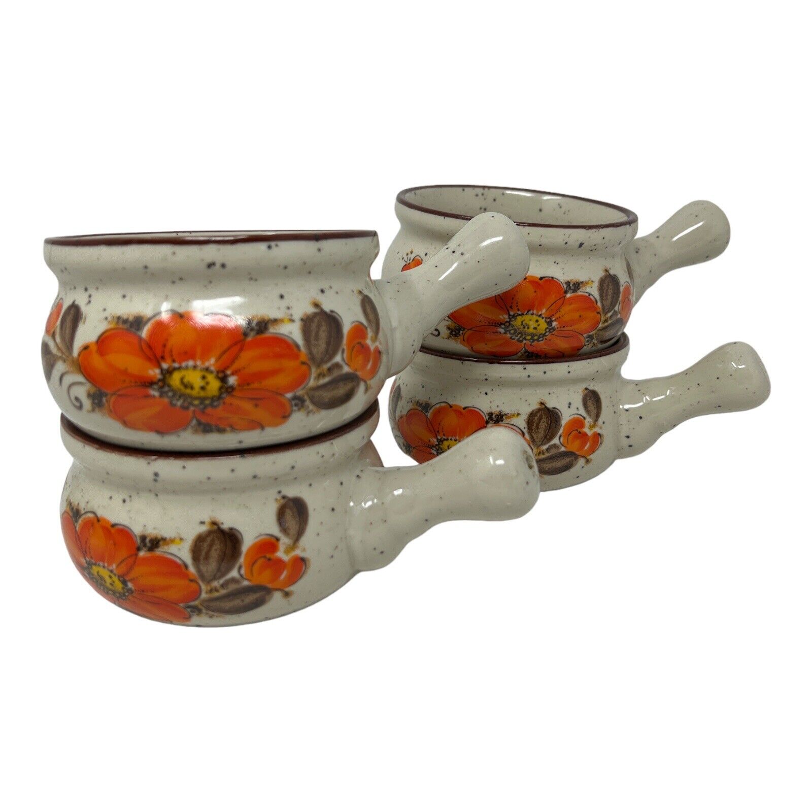 Vintage 1970s Japan Valencia (?) Stoneware Soup Crocks Mugs