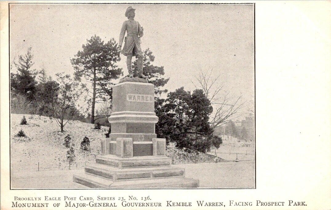 Postcard Monument Of Major Gen Gouverneur Kemble Warren Facing Prospect Park